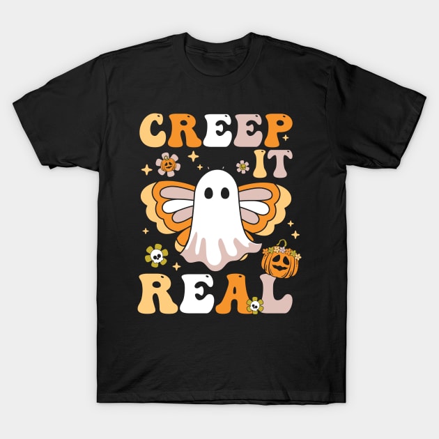 Creep it real funny hippie ghost Halloween matching family costume T-Shirt by BadDesignCo